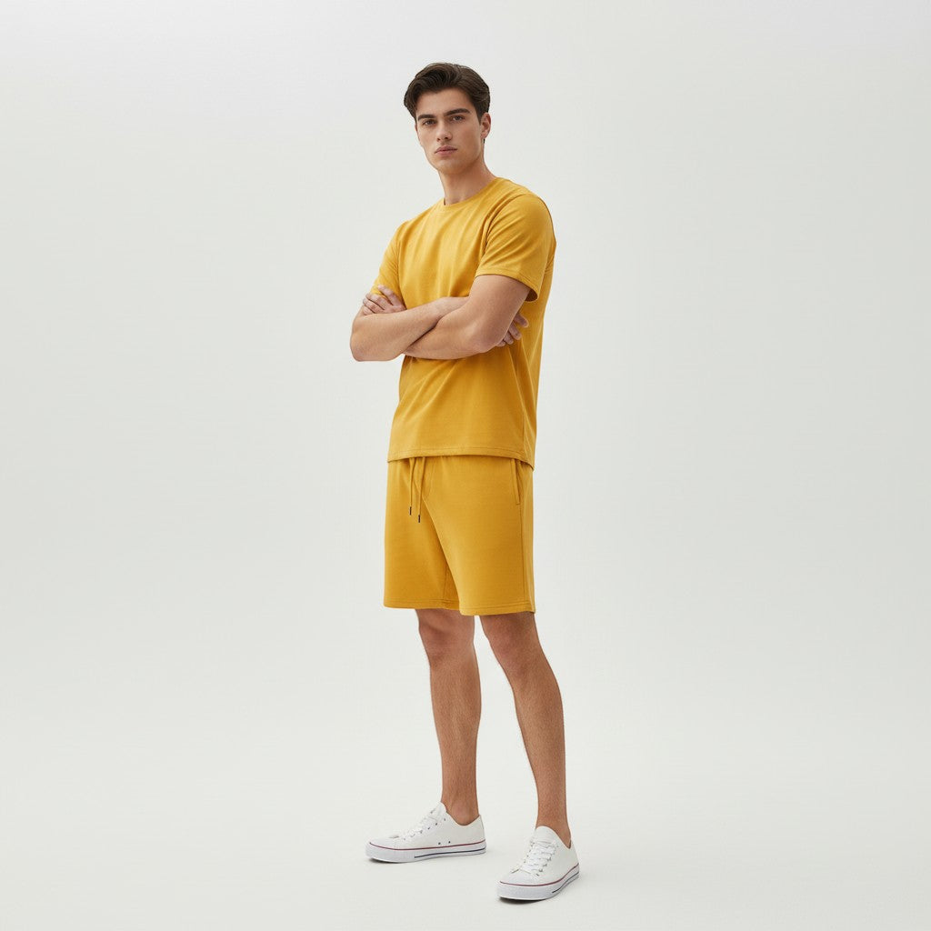 Men’s Short Sleeve T-Shirt and Shorts Set-Bon Voyage Vintage