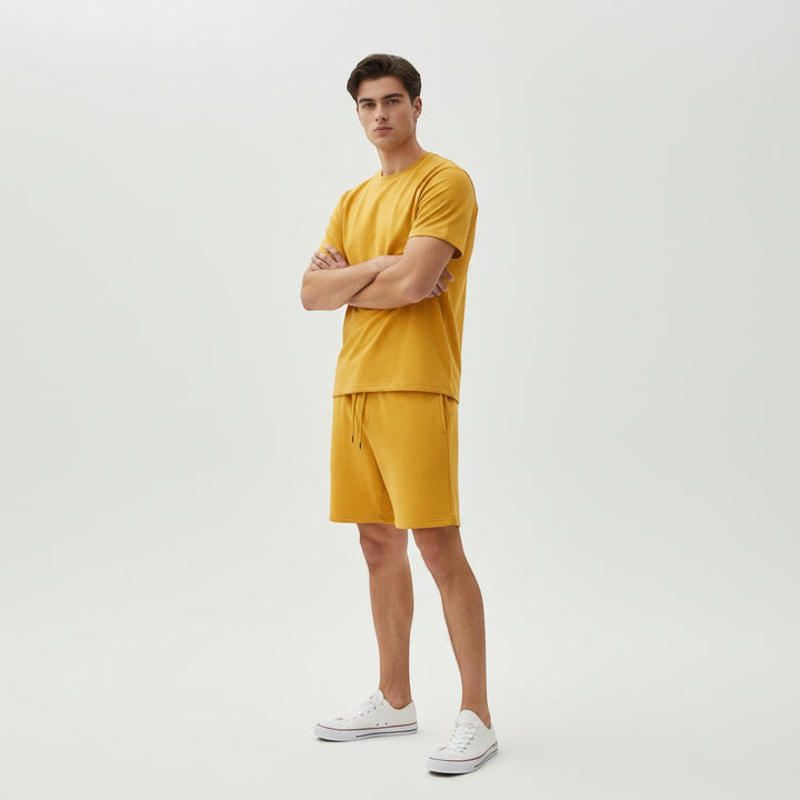 Men’s Short Sleeve T-Shirt and Shorts Set-Bon Voyage Vintage