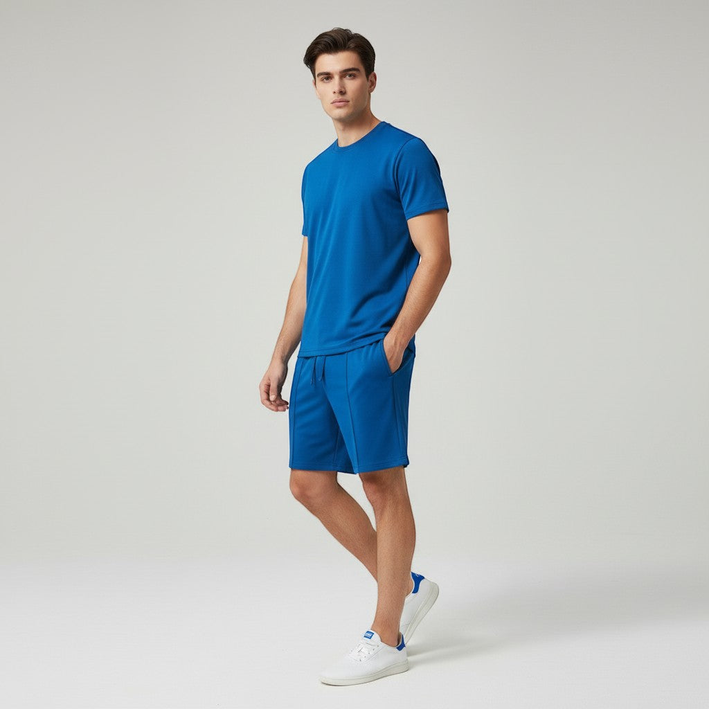 Men’s Short Sleeve T-Shirt and Shorts Set-Bon Voyage Vintage