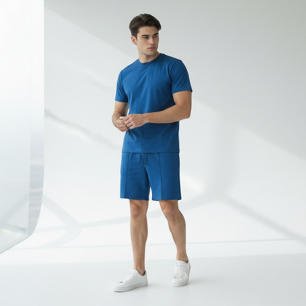 Men’s Short Sleeve T-Shirt and Shorts Set-Bon Voyage Vintage