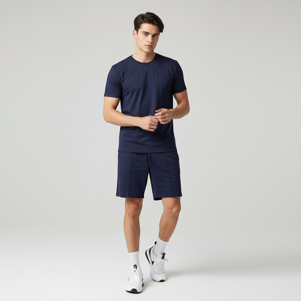 Men’s Short Sleeve T-Shirt and Shorts Set-Bon Voyage Vintage