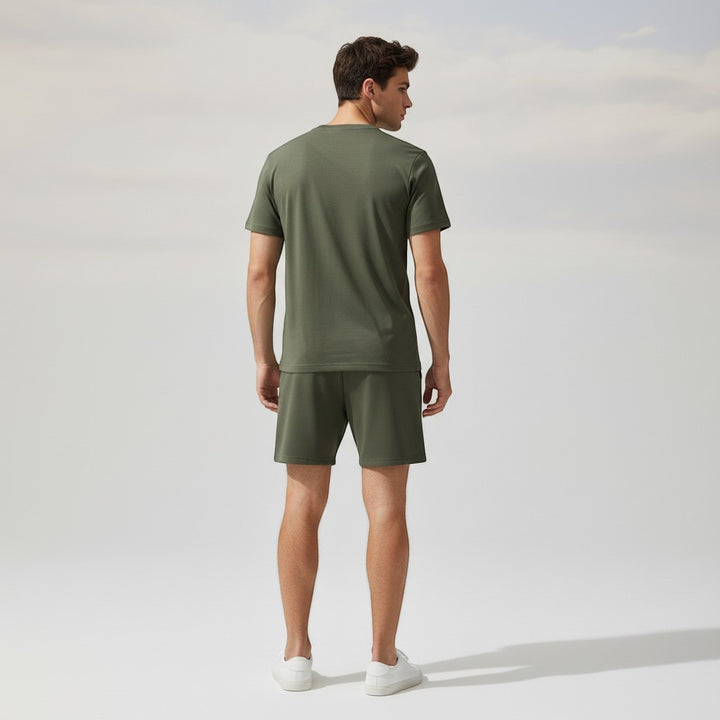 Men’s Short Sleeve T-Shirt and Shorts Set-Bon Voyage Vintage