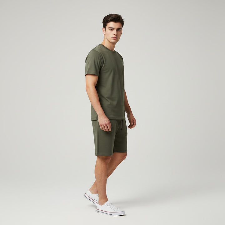 Men’s Short Sleeve T-Shirt and Shorts Set-Bon Voyage Vintage