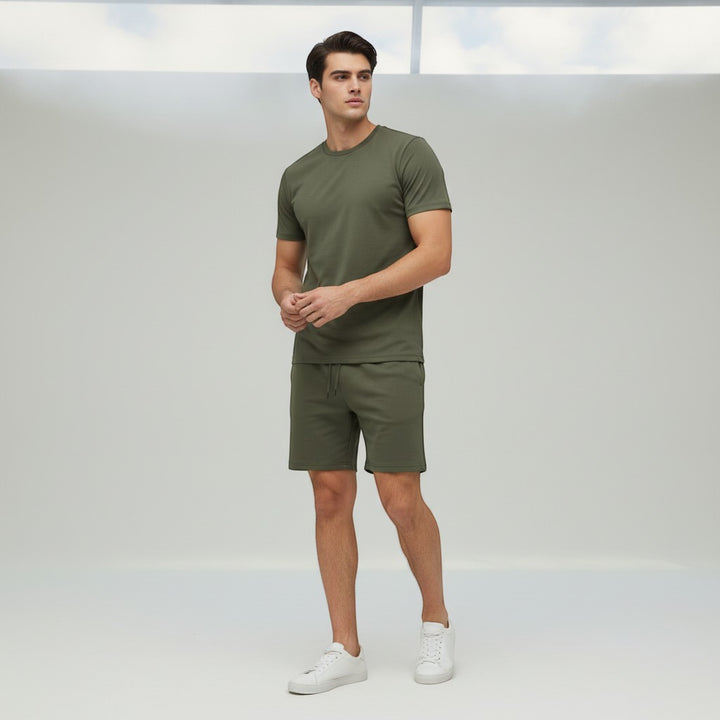 Men’s Short Sleeve T-Shirt and Shorts Set-Bon Voyage Vintage