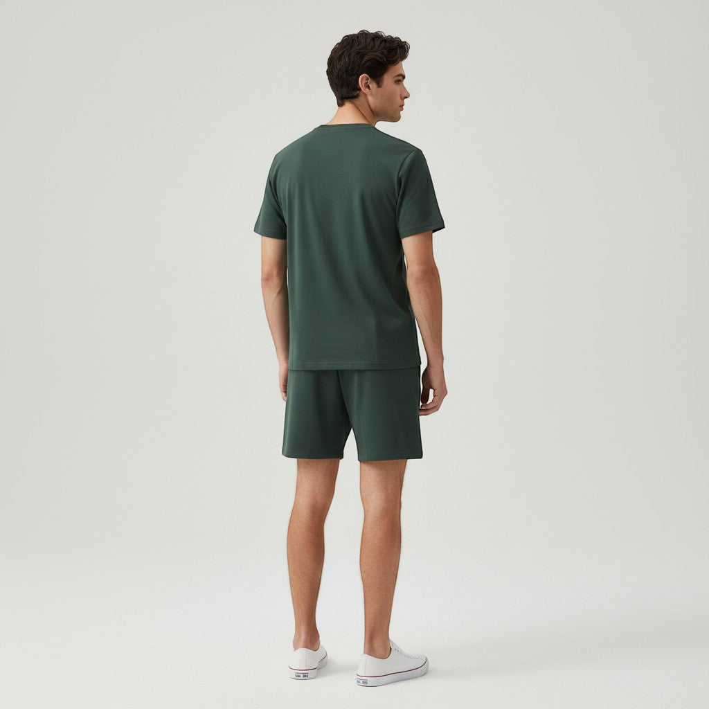 Men’s Short Sleeve T-Shirt and Shorts Set-Bon Voyage Vintage