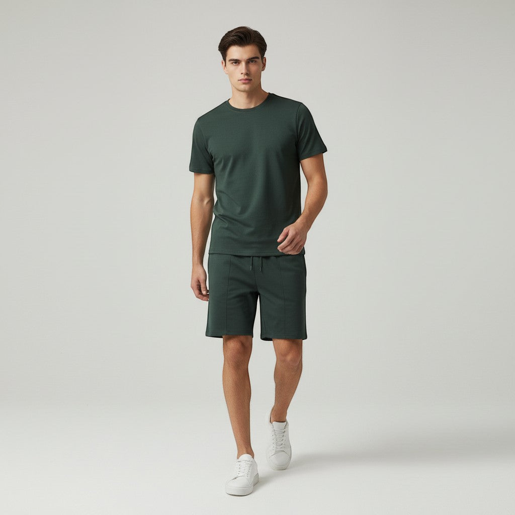 Men’s Short Sleeve T-Shirt and Shorts Set-Bon Voyage Vintage