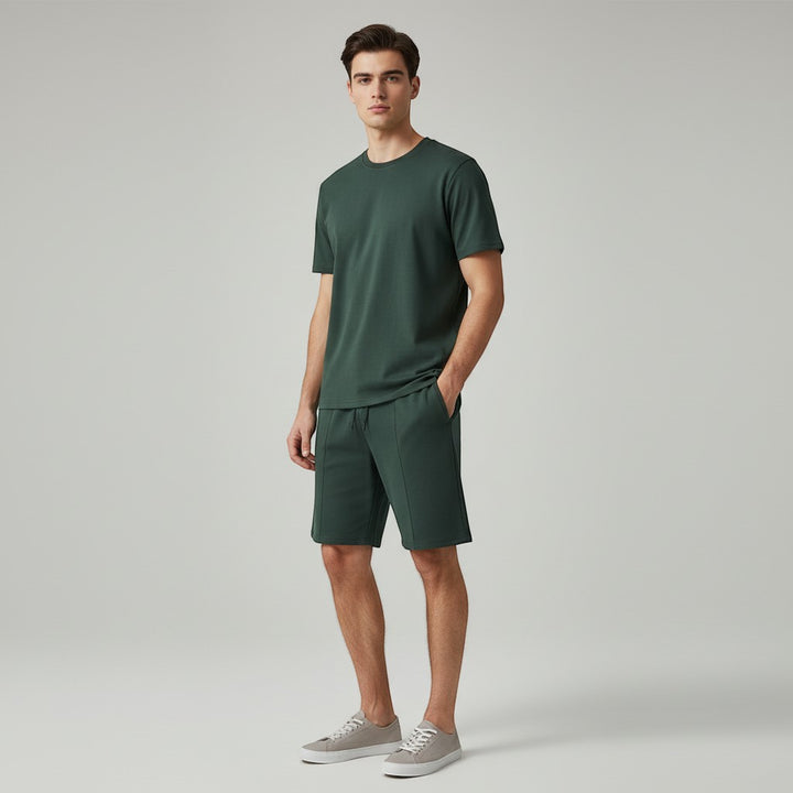 Men’s Short Sleeve T-Shirt and Shorts Set-Bon Voyage Vintage