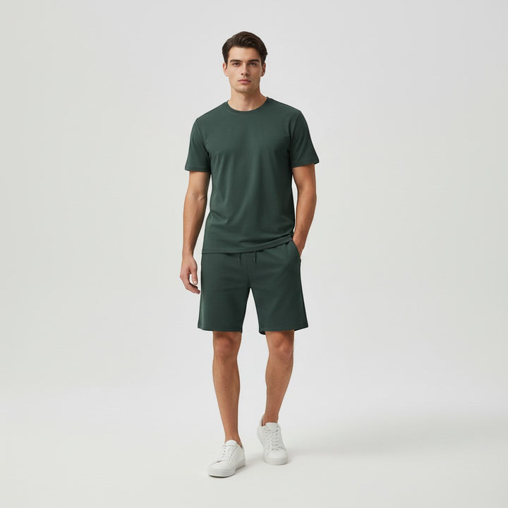 Men’s Short Sleeve T-Shirt and Shorts Set-Bon Voyage Vintage