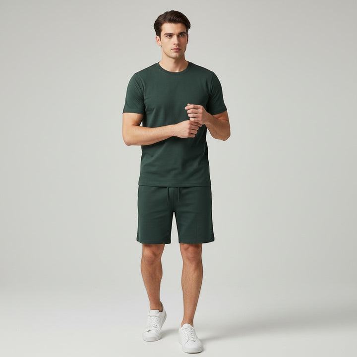 Men’s Short Sleeve T-Shirt and Shorts Set-Bon Voyage Vintage