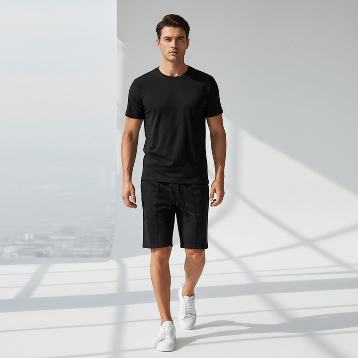 Men’s Short Sleeve T-Shirt and Shorts Set-Bon Voyage Vintage