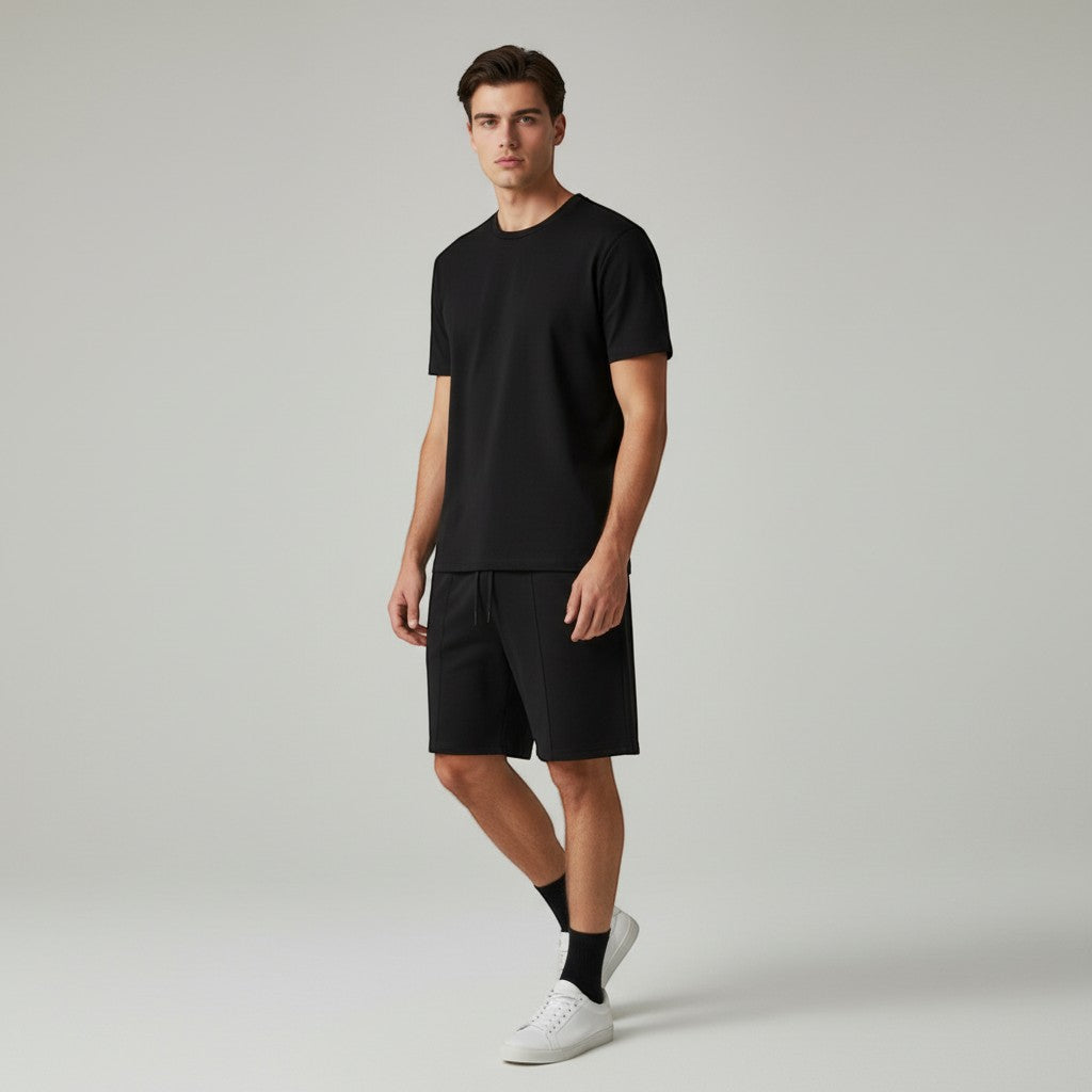 Men’s Short Sleeve T-Shirt and Shorts Set-Bon Voyage Vintage