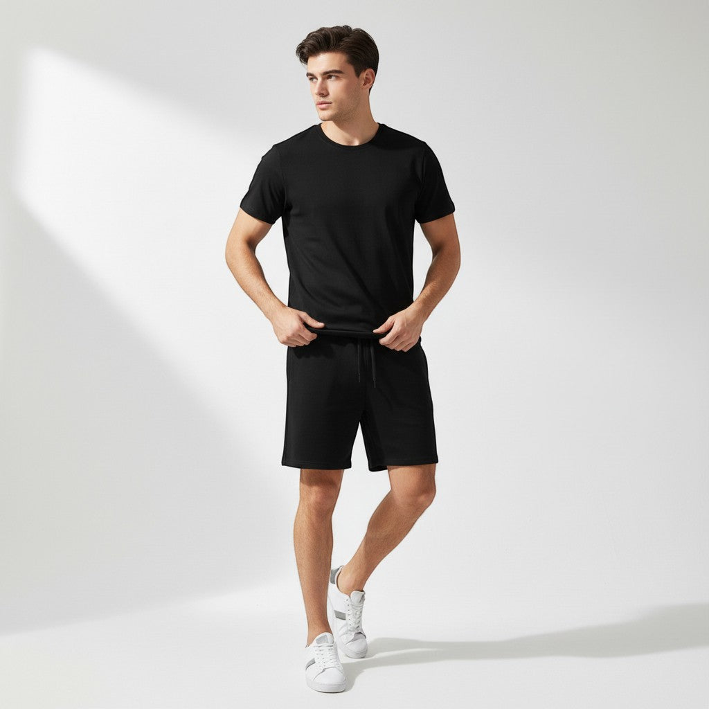 Men’s Short Sleeve T-Shirt and Shorts Set-Bon Voyage Vintage