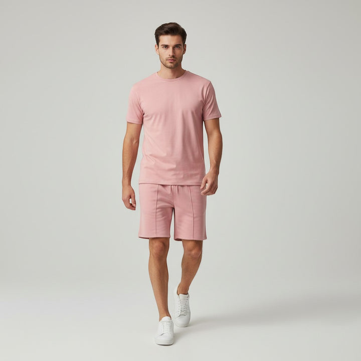 Men’s Short Sleeve T-Shirt and Shorts Set-Bon Voyage Vintage