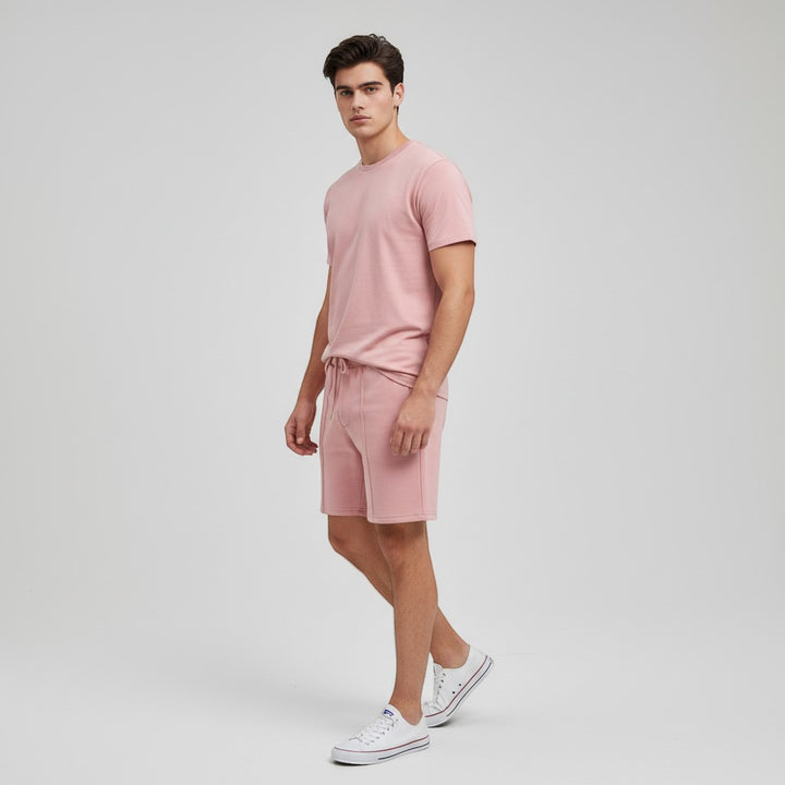 Men’s Short Sleeve T-Shirt and Shorts Set-Bon Voyage Vintage