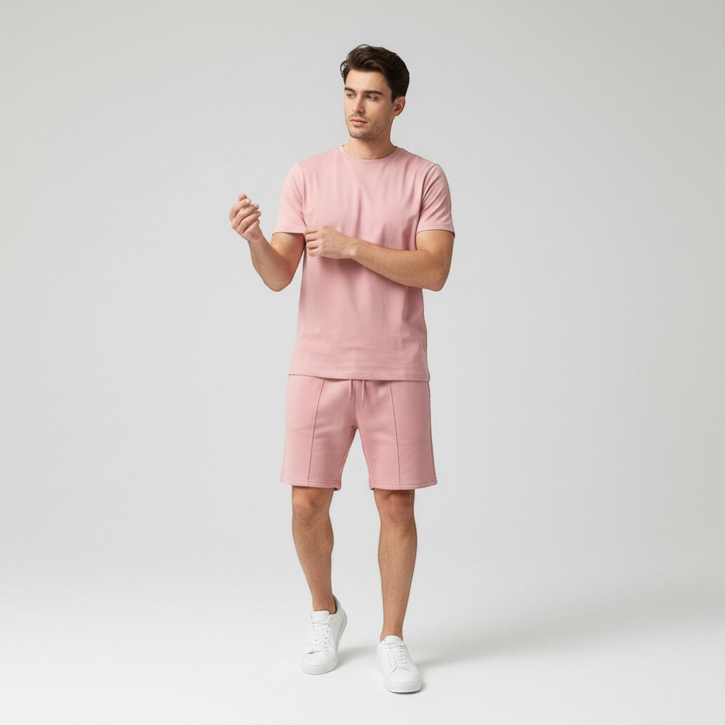 Men’s Short Sleeve T-Shirt and Shorts Set-Bon Voyage Vintage