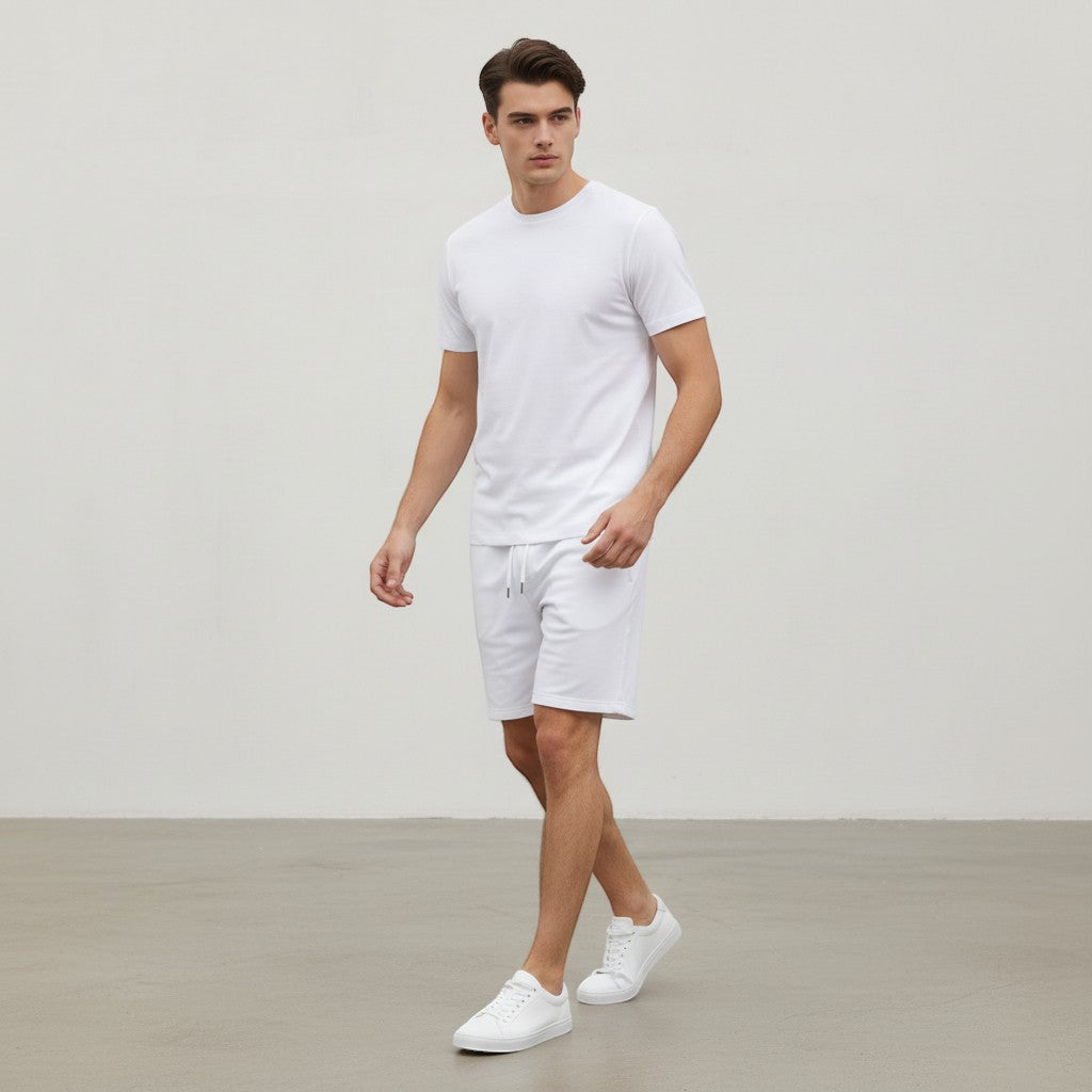 Men’s Short Sleeve T-Shirt and Shorts Set-Bon Voyage Vintage