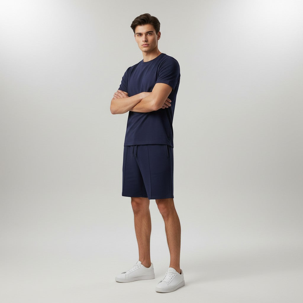 Men’s Short Sleeve T-Shirt and Shorts Set-Bon Voyage Vintage