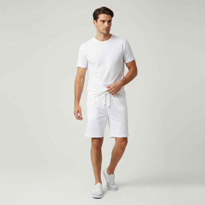 Men’s Short Sleeve T-Shirt and Shorts Set-Bon Voyage Vintage