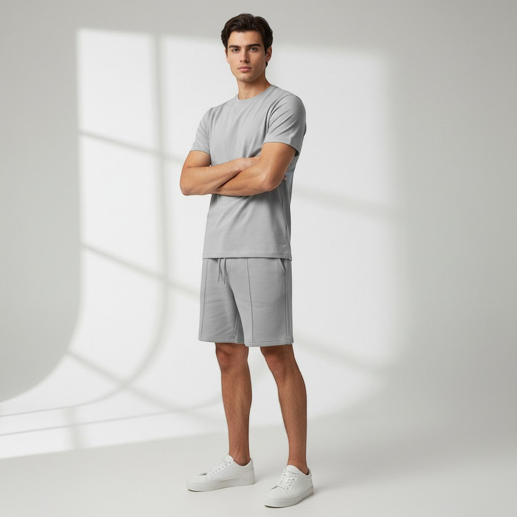 Men’s Short Sleeve T-Shirt and Shorts Set-Bon Voyage Vintage