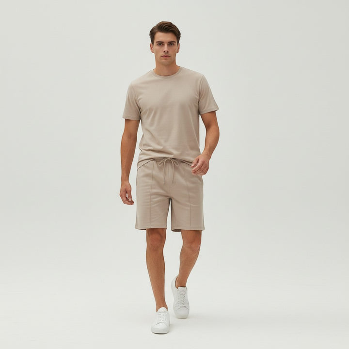 Men’s Short Sleeve T-Shirt and Shorts Set-Bon Voyage Vintage