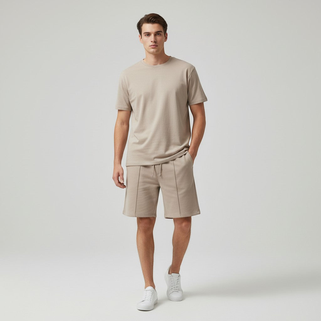 Men’s Short Sleeve T-Shirt and Shorts Set-Bon Voyage Vintage