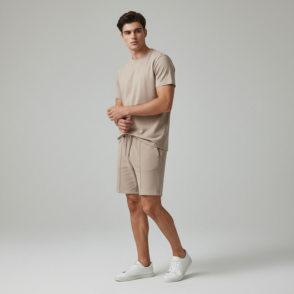 Men’s Short Sleeve T-Shirt and Shorts Set-Bon Voyage Vintage