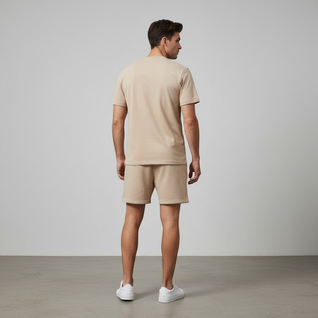Men’s Short Sleeve T-Shirt and Shorts Set-Bon Voyage Vintage