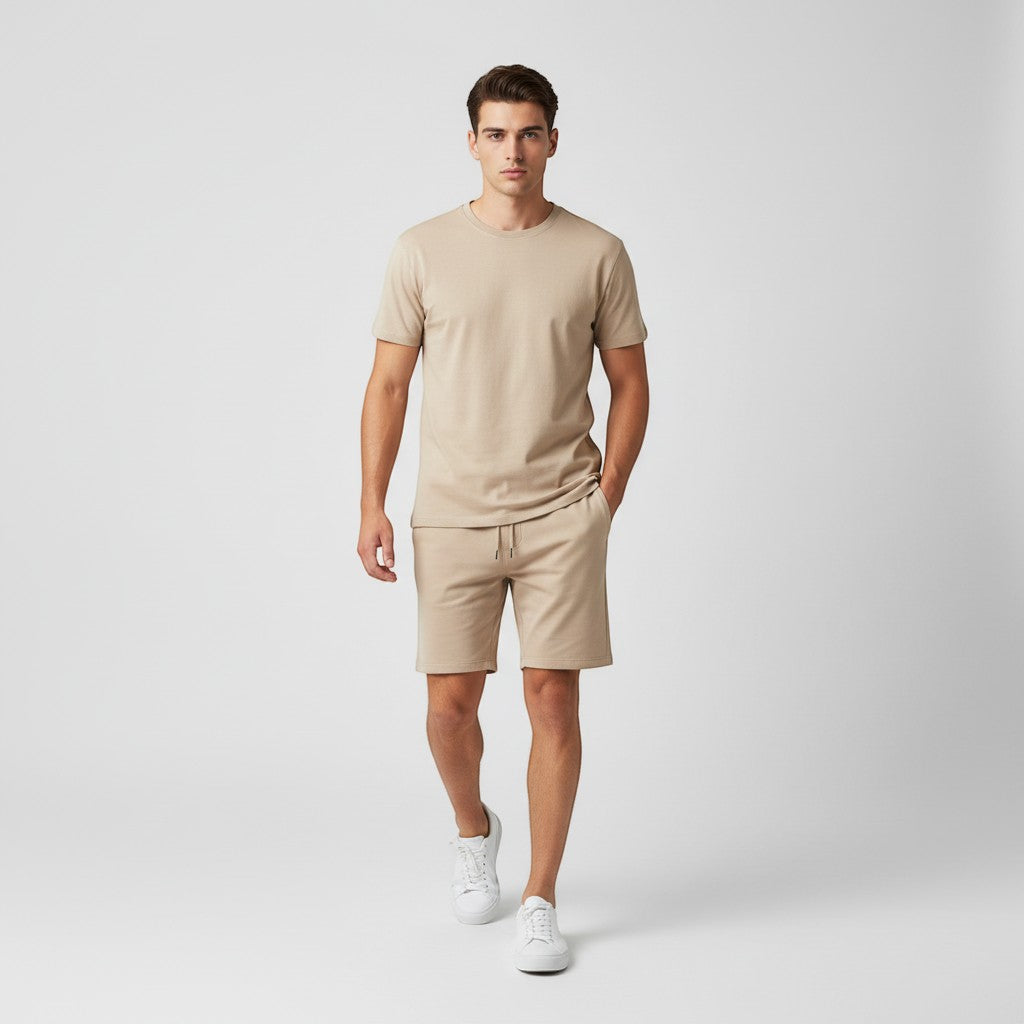 Men’s Short Sleeve T-Shirt and Shorts Set-Bon Voyage Vintage