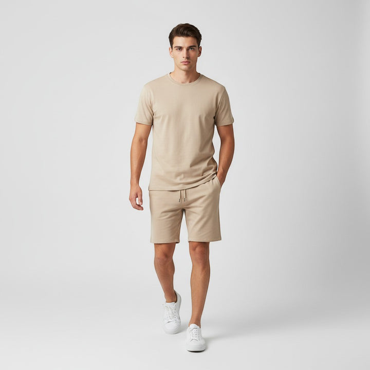 Men’s Short Sleeve T-Shirt and Shorts Set-Bon Voyage Vintage