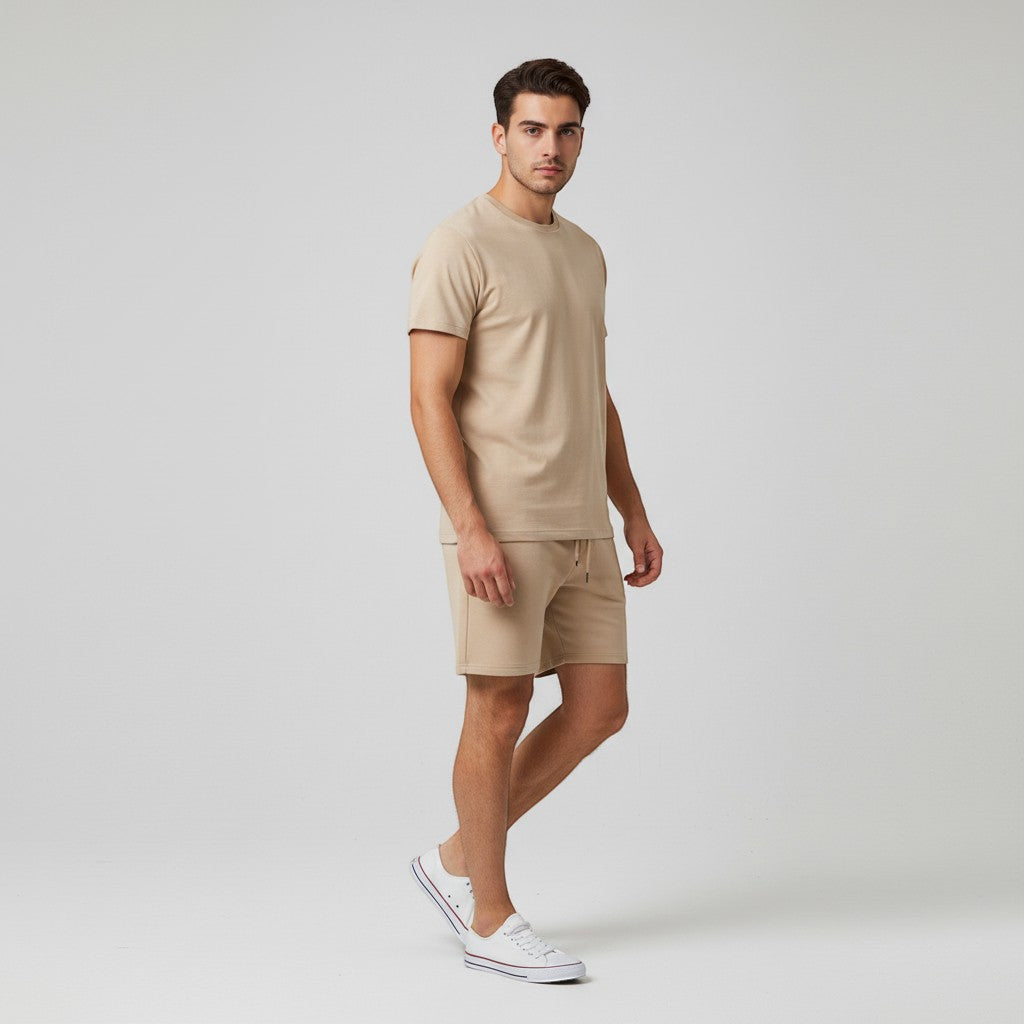 Men’s Short Sleeve T-Shirt and Shorts Set-Bon Voyage Vintage