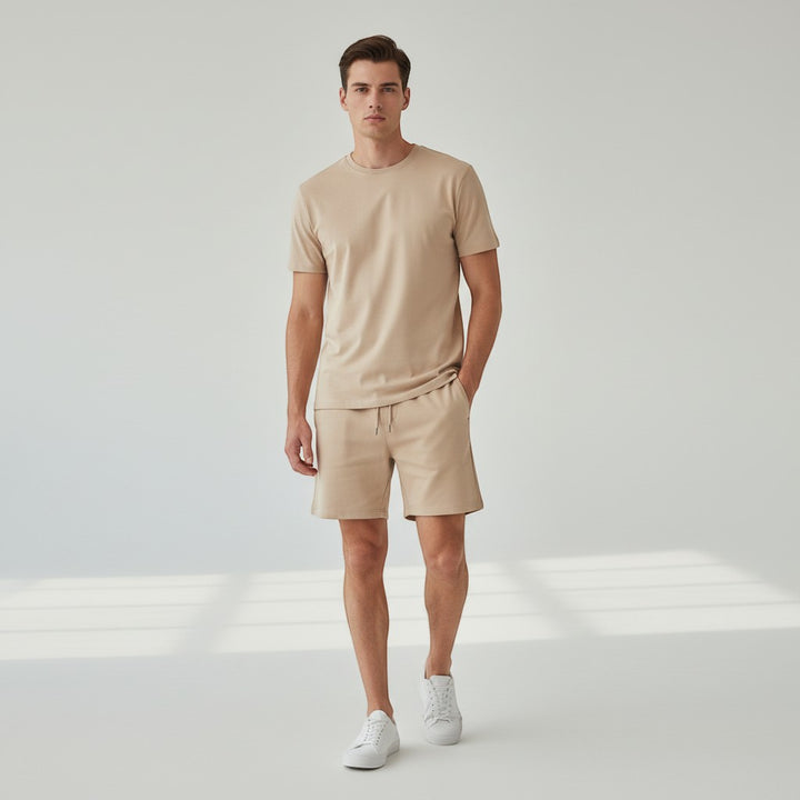 Men’s Short Sleeve T-Shirt and Shorts Set-Bon Voyage Vintage