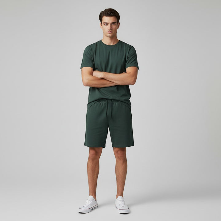 Men’s Short Sleeve T-Shirt and Shorts Set-Bon Voyage Vintage