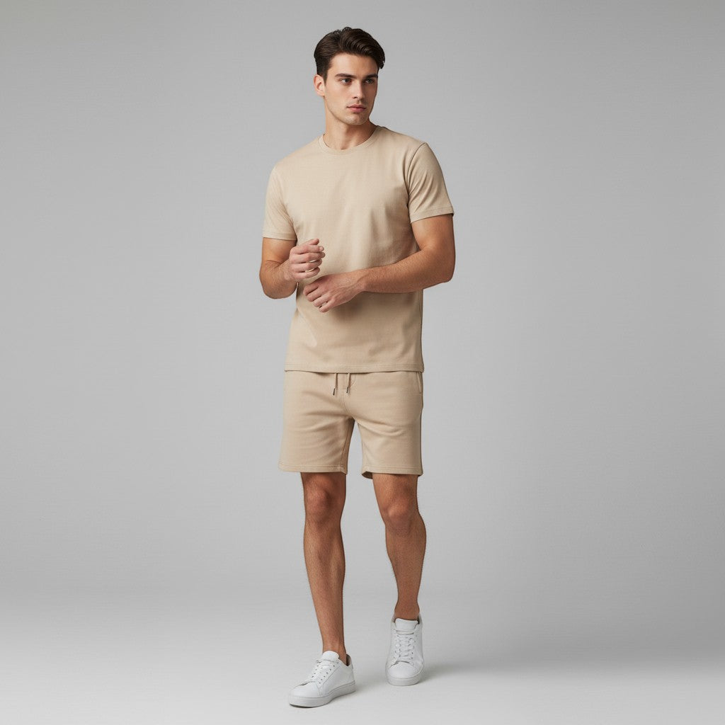 Men’s Short Sleeve T-Shirt and Shorts Set-Bon Voyage Vintage