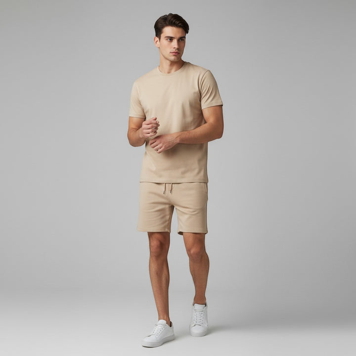 Men’s Short Sleeve T-Shirt and Shorts Set-Bon Voyage Vintage