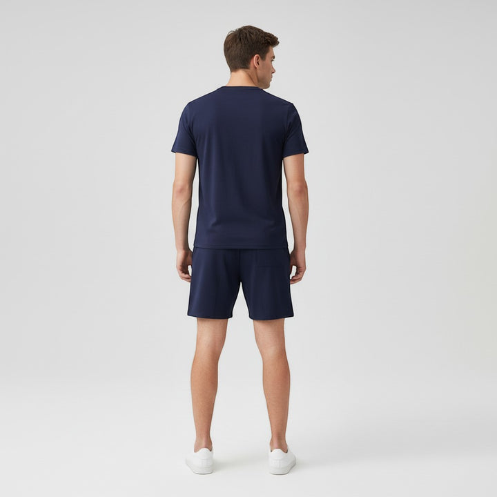 Men’s Short Sleeve T-Shirt and Shorts Set-Bon Voyage Vintage