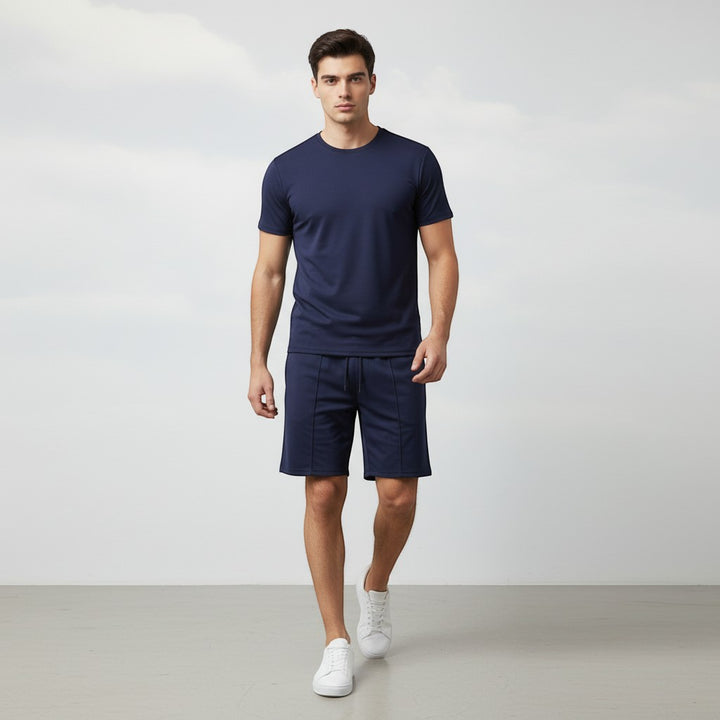 Men’s Short Sleeve T-Shirt and Shorts Set-Bon Voyage Vintage