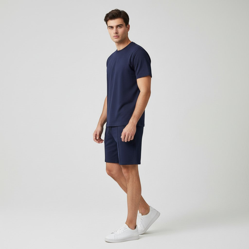 Men’s Short Sleeve T-Shirt and Shorts Set-Bon Voyage Vintage