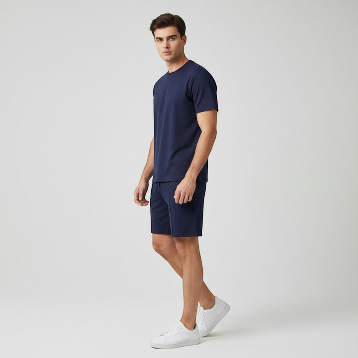 Men’s Short Sleeve T-Shirt and Shorts Set-Bon Voyage Vintage
