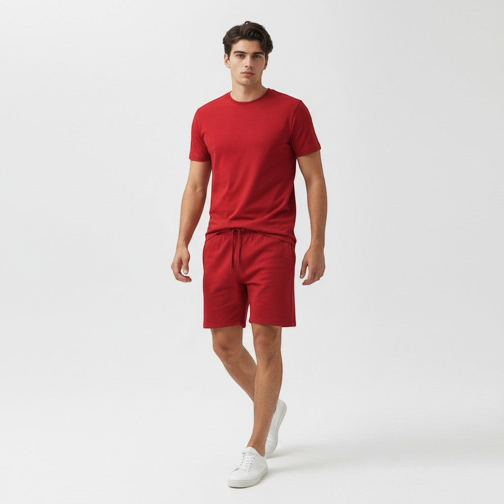 Men’s Short Sleeve T-Shirt and Shorts Set-Bon Voyage Vintage