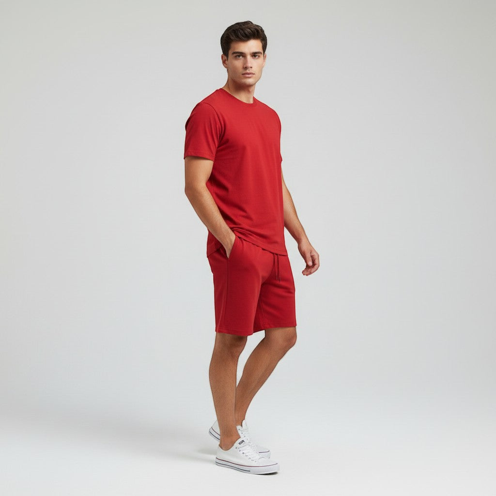 Men’s Short Sleeve T-Shirt and Shorts Set-Bon Voyage Vintage