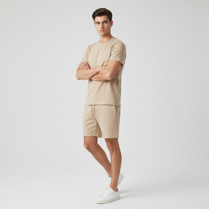 Men’s Short Sleeve T-Shirt and Shorts Set-Bon Voyage Vintage