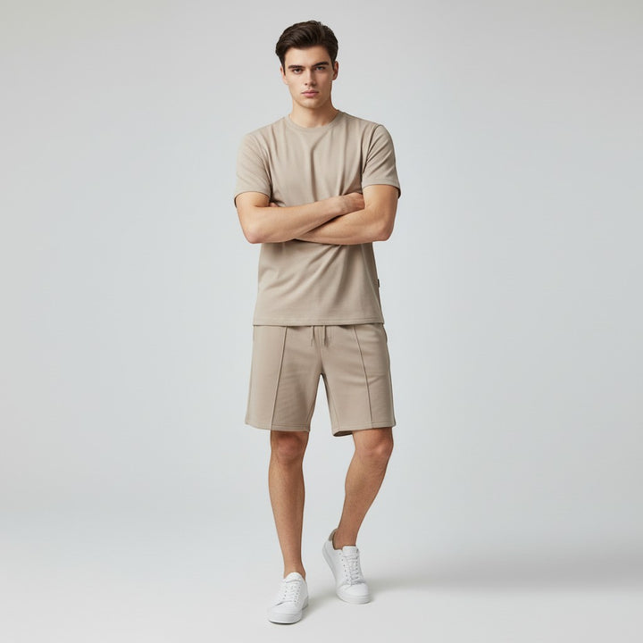 Men’s Short Sleeve T-Shirt and Shorts Set-Bon Voyage Vintage