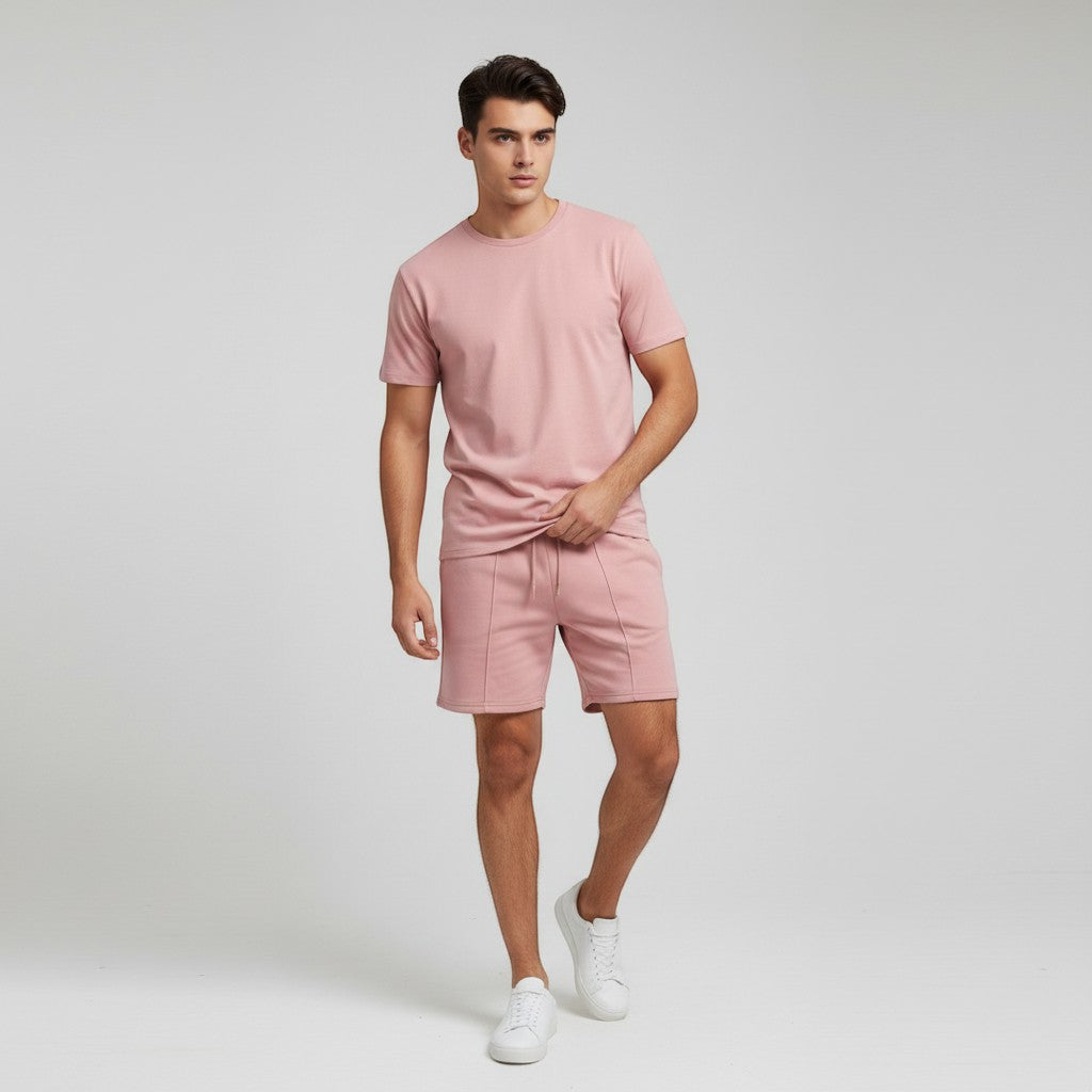 Men’s Short Sleeve T-Shirt and Shorts Set-Bon Voyage Vintage
