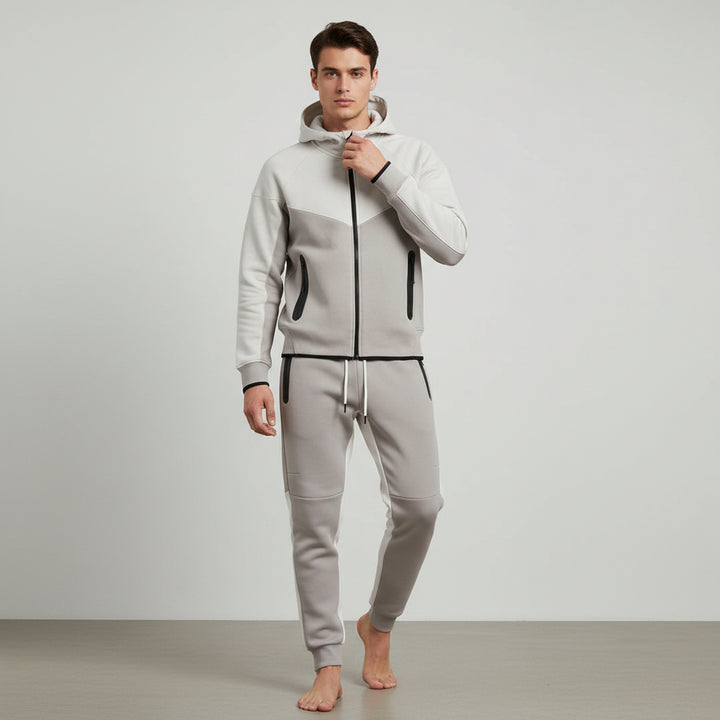 Men’s Tech Fleece Football Jersey Tracksuit Full Zip Hoodie and Joggers Set-Bon Voyage Vintage