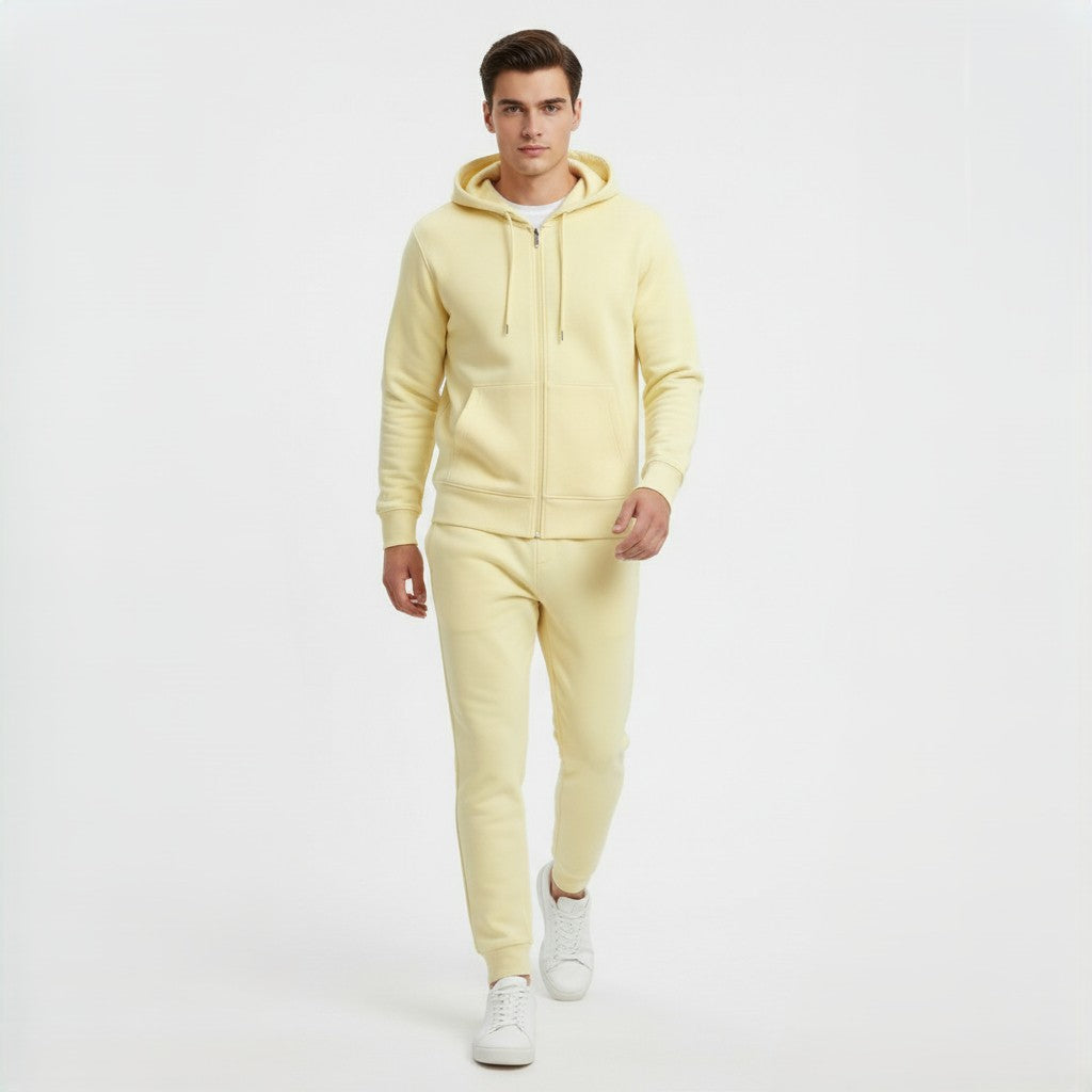 Men’s Tech Fleece Football Jersey Tracksuit Full Zip Hoodie and Joggers Set-Bon Voyage Vintage
