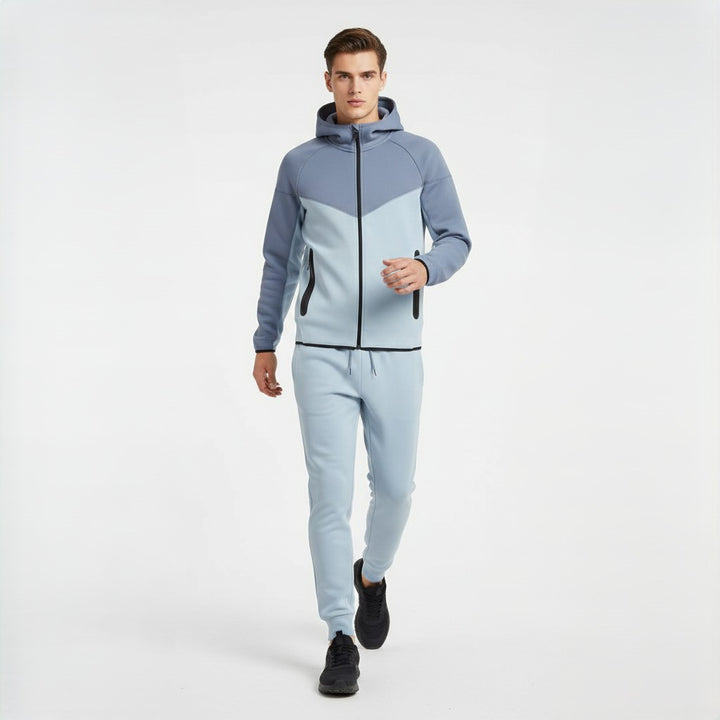 Men’s Tech Fleece Football Jersey Tracksuit Full Zip Hoodie and Joggers Set-Bon Voyage Vintage
