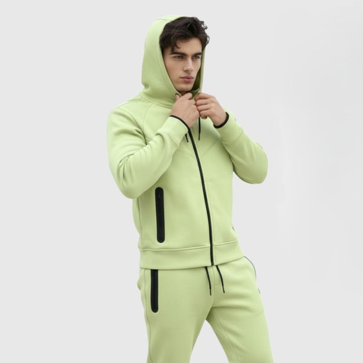 Men’s Tech Fleece Football Jersey Tracksuit Full Zip Hoodie and Joggers Set-Bon Voyage Vintage