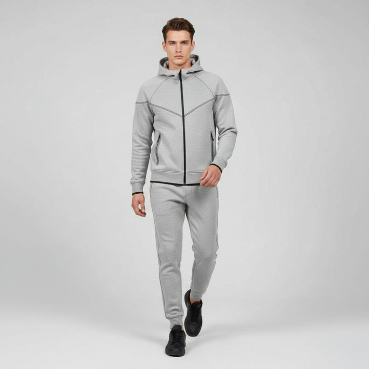 Men’s Tech Fleece Football Jersey Tracksuit Full Zip Hoodie and Joggers Set-Bon Voyage Vintage