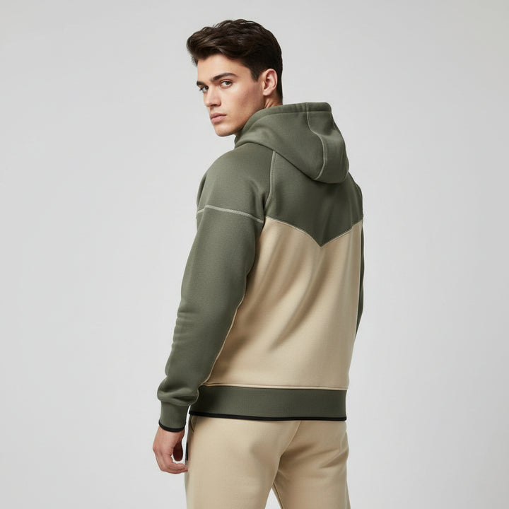 Men’s Tech Fleece Football Jersey Tracksuit Full Zip Hoodie and Joggers Set-Bon Voyage Vintage
