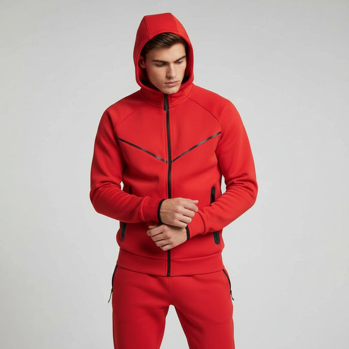 Men’s Tech Fleece Football Jersey Tracksuit Full Zip Hoodie and Joggers Set-Bon Voyage Vintage